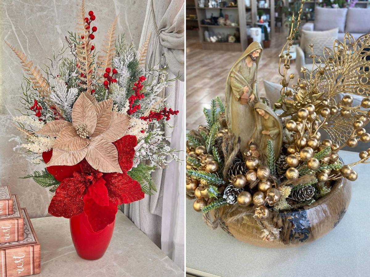 como fazer centro de mesa natalino com pinhas