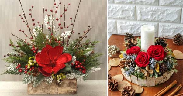 decoração de natal para centro de mesa