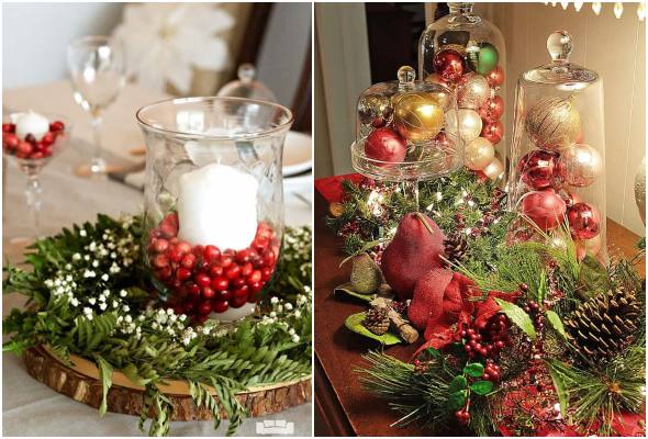 centro de mesa natalino clássico vs moderno