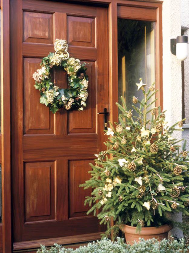 ideias criativas decoração porta natal simples