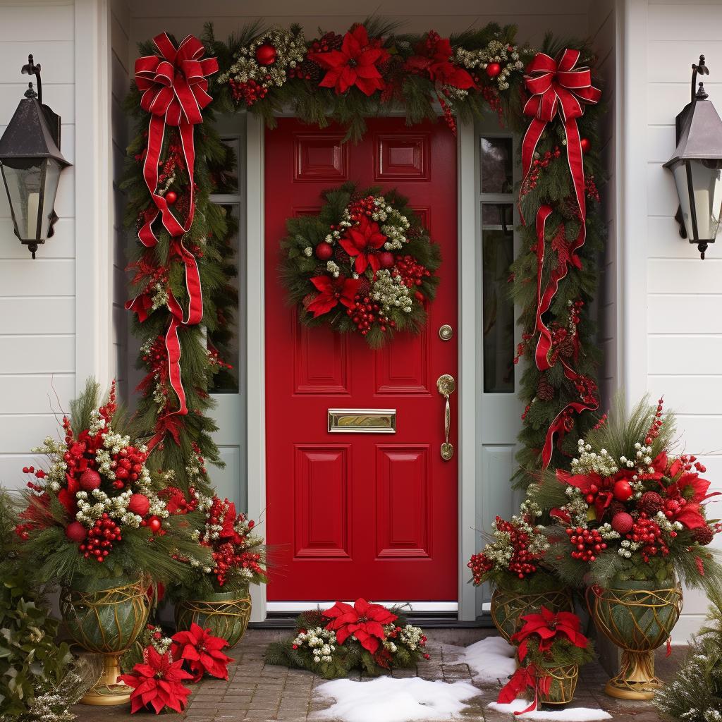 decoração de natal para porta de entrada