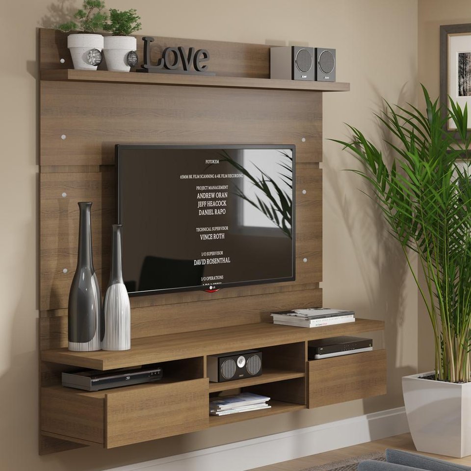 ideias criativas para decorar painel de tv