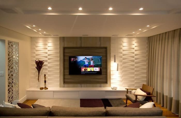 decoração de painel de tv