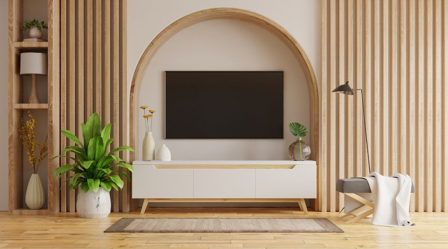 decoração de painel de tv