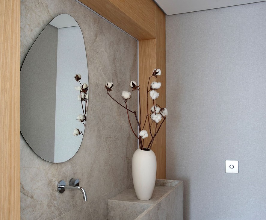 decoração de parede com espelho