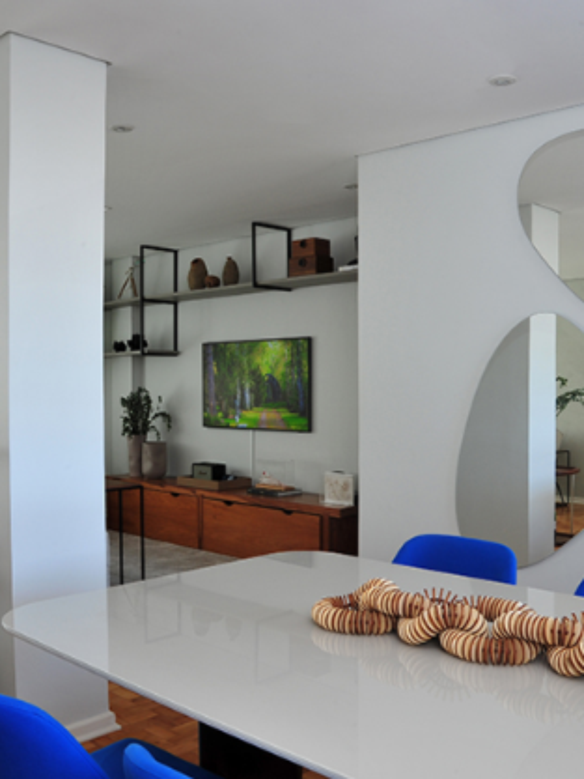 decoração de parede com espelho