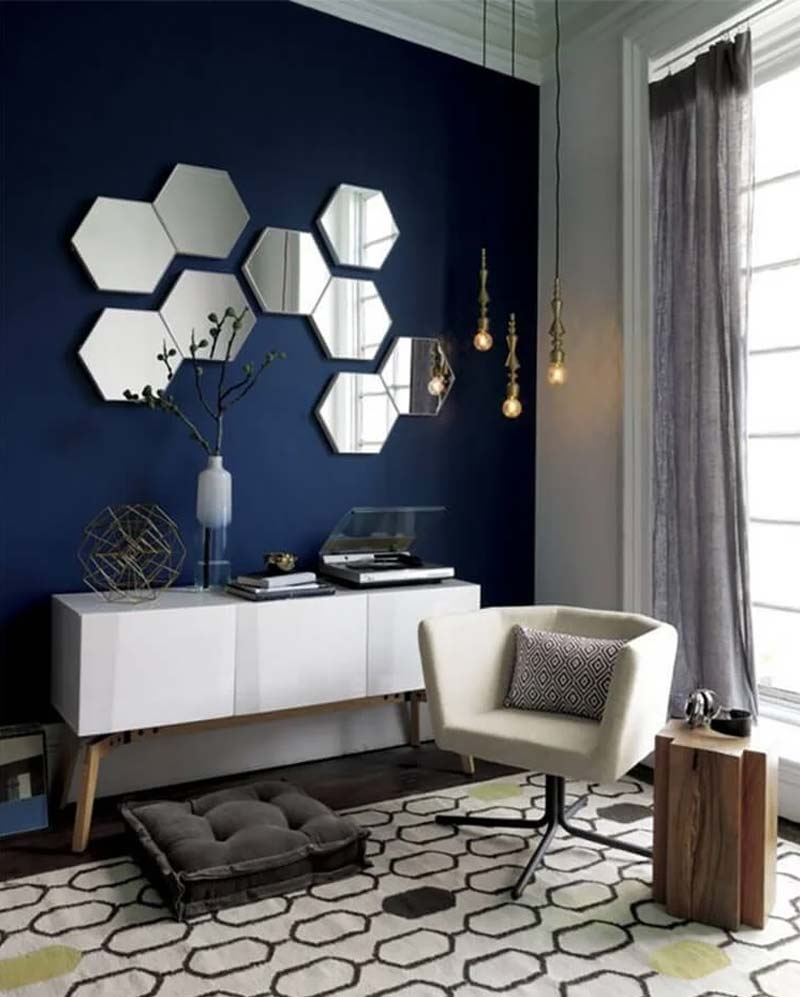 ideias decoração parede espelho