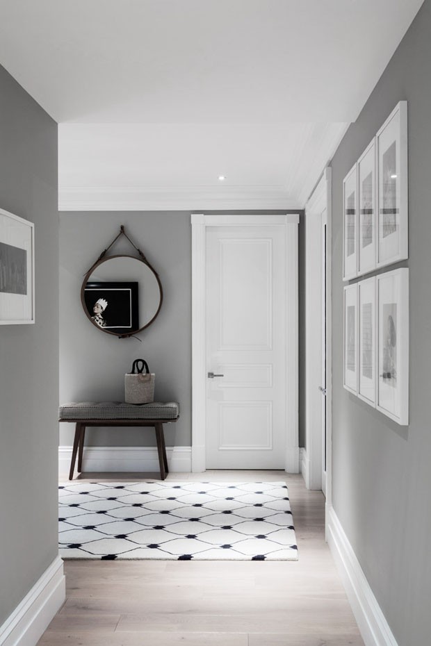 ideias decoração corredor longo