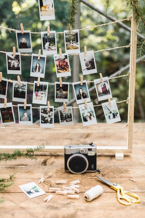 como fazer painel de fotos para casamento simples
