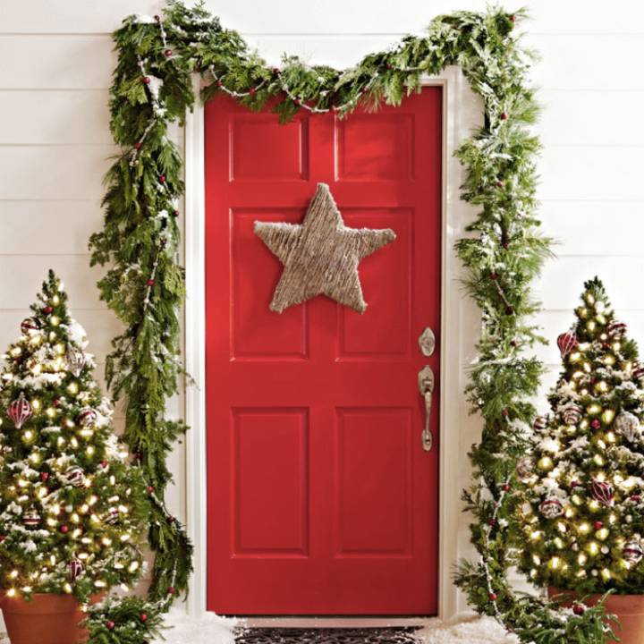 elementos naturais na decoração de parede natal