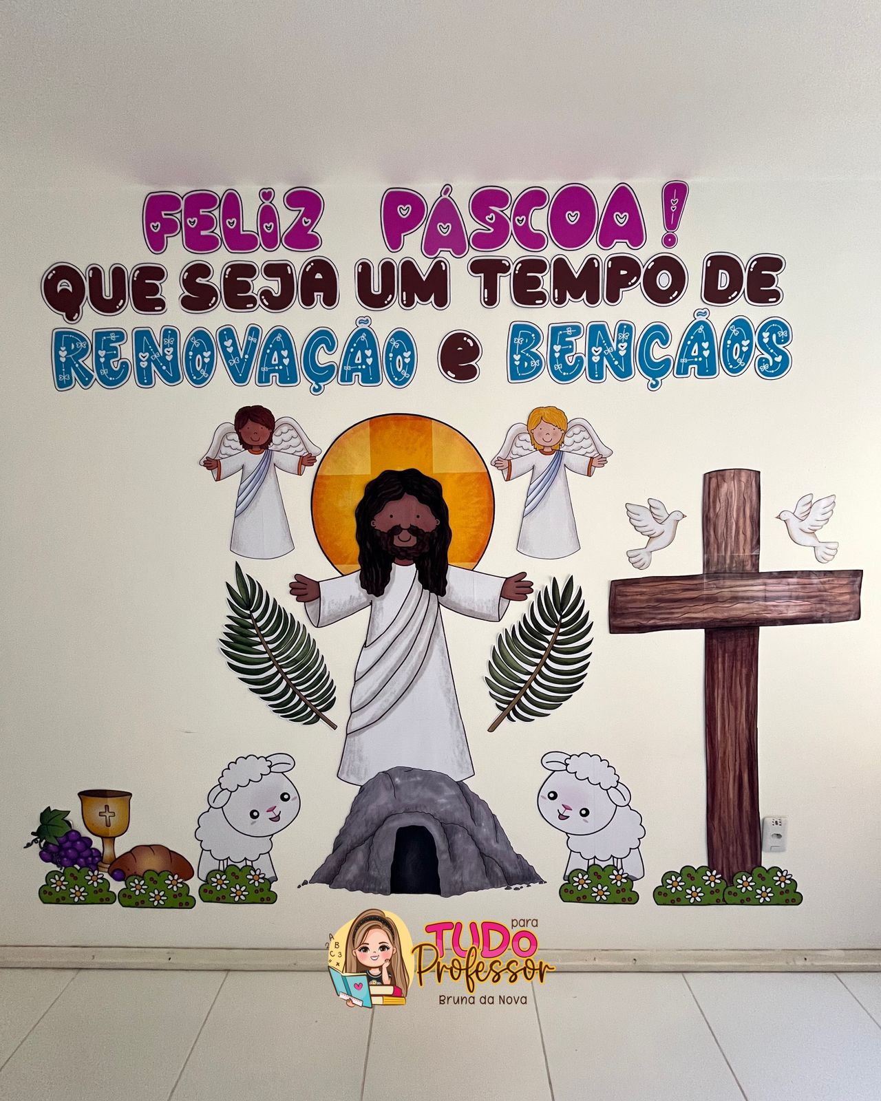decoração altar páscoa igreja