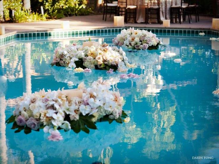 ideias criativas decoração piscina casamento dia