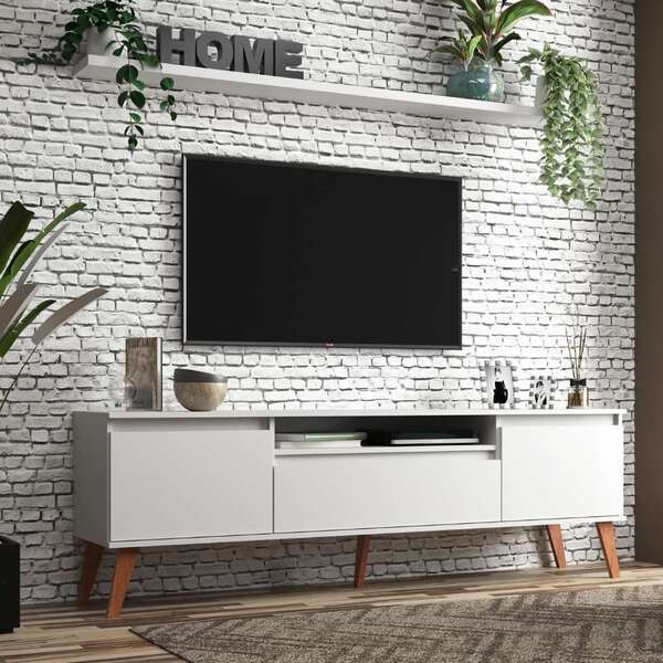 como decorar prateleira em cima da TV