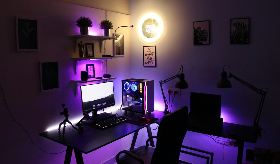decoração de quarto com led