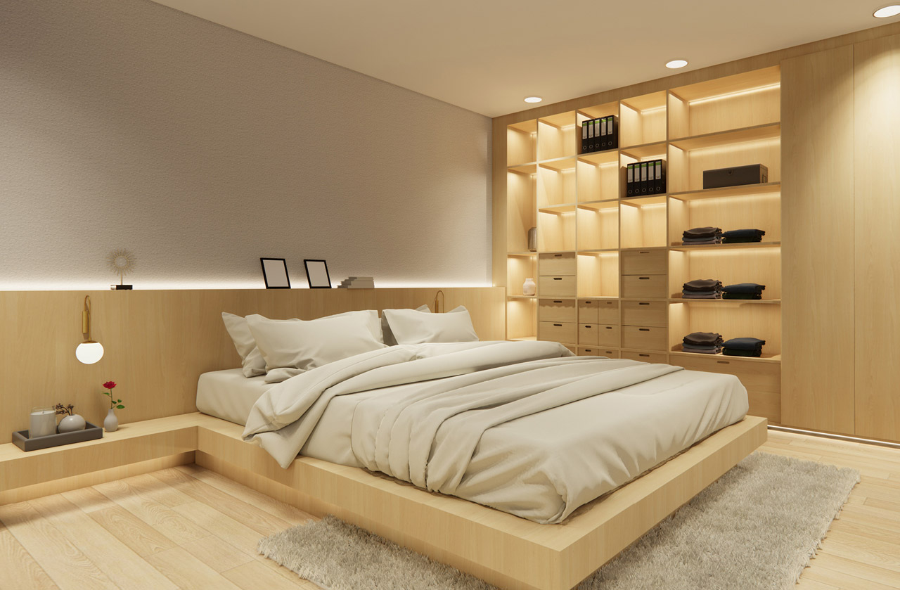 decoração de quarto com led