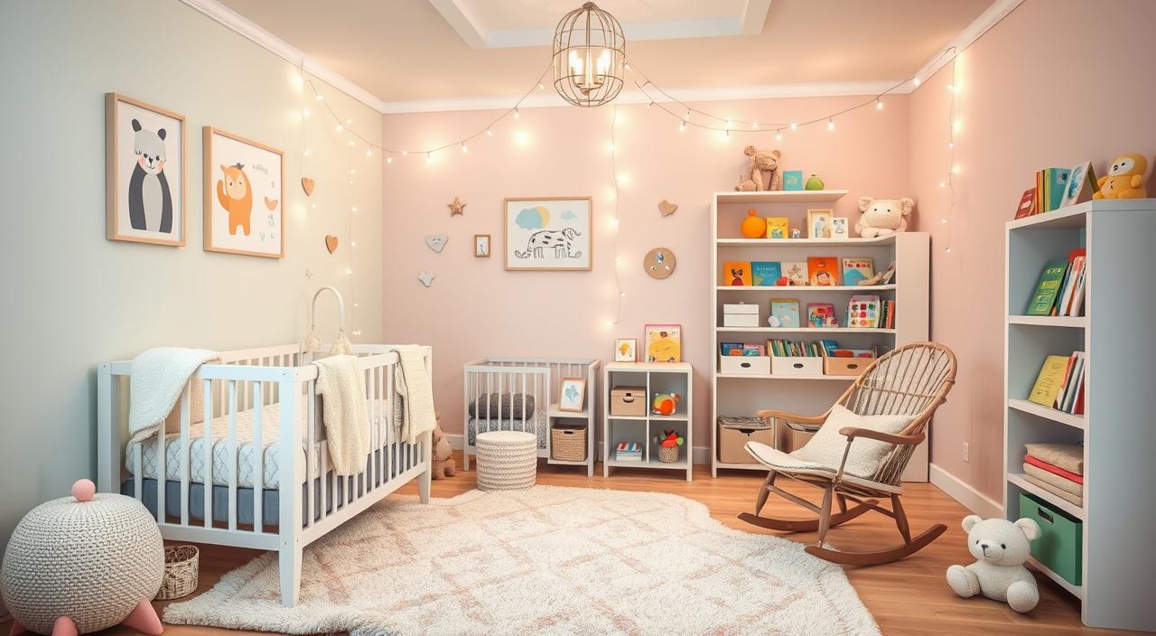 decoração quarto bebê menina minimalista moderno