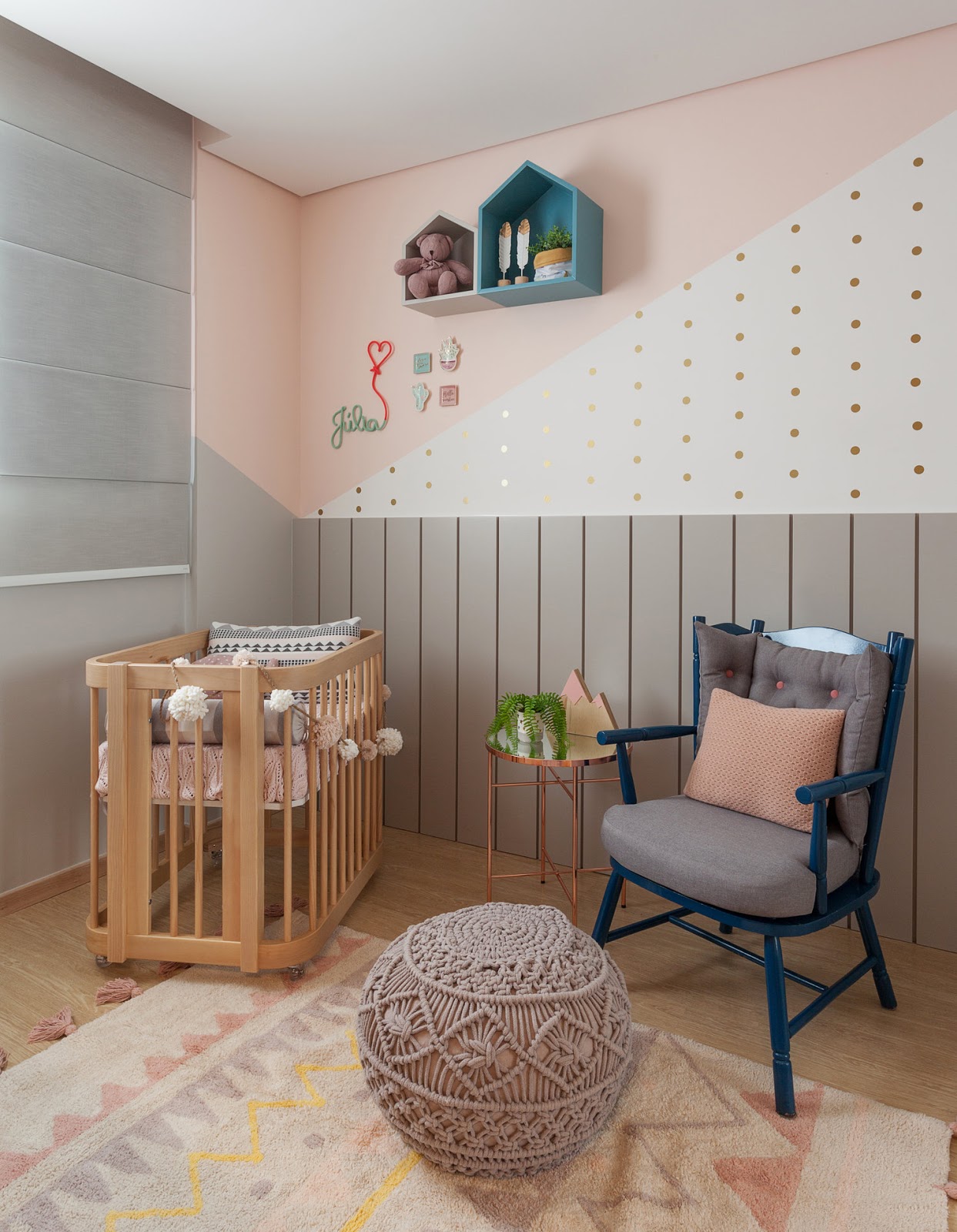 quarto safari rosa bebê