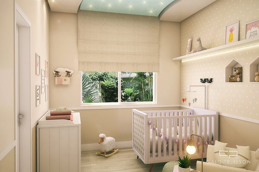 quarto safari rosa bebê