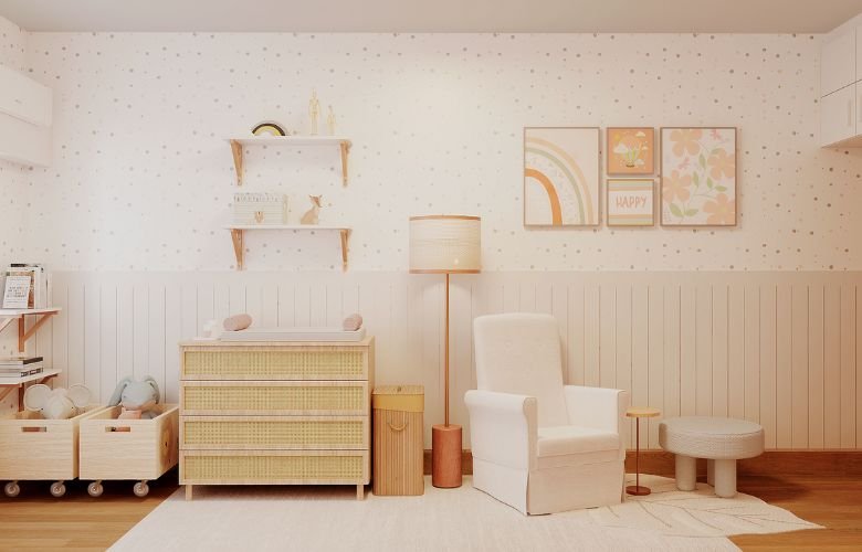 ideias de iluminação para quarto de bebê