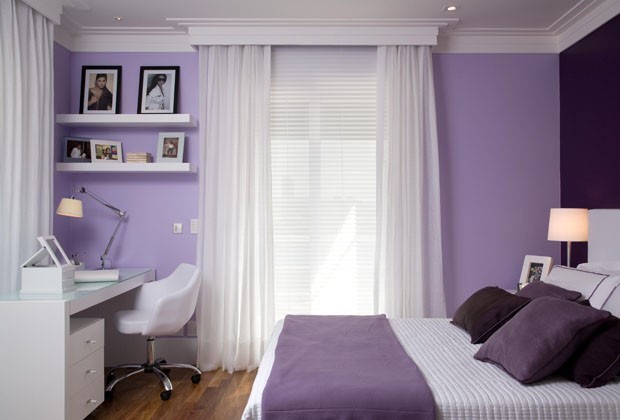 ideias de decoração de quarto roxo para inspiração