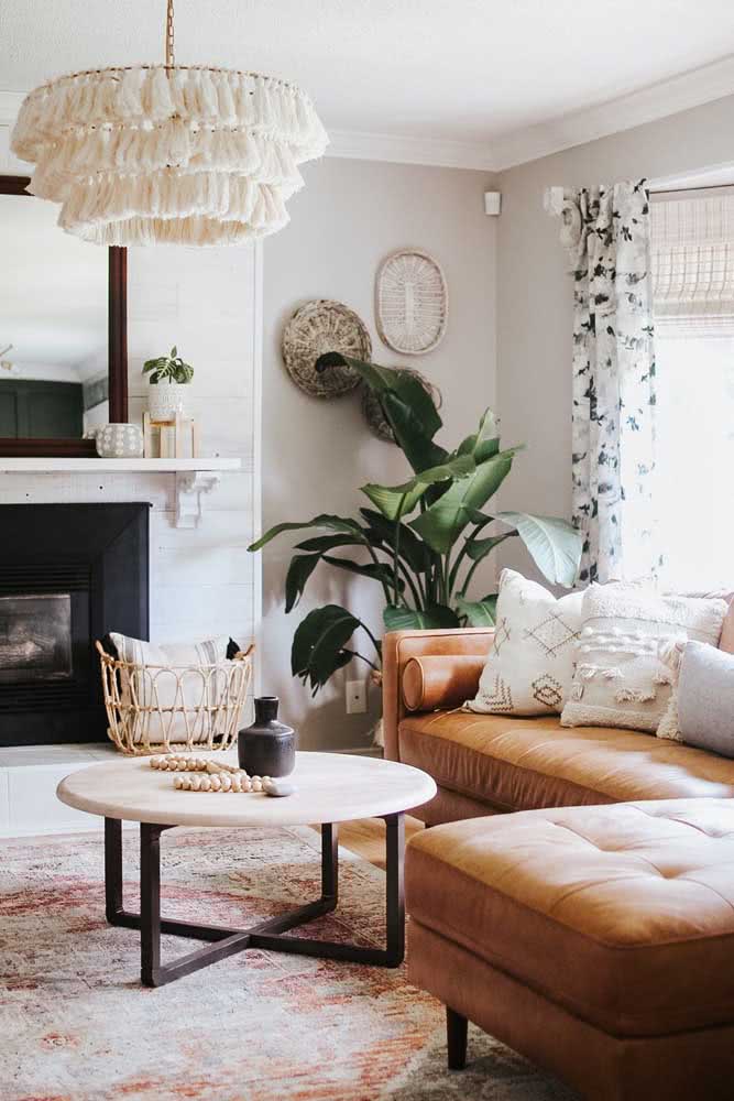 sala boho chic minimalista