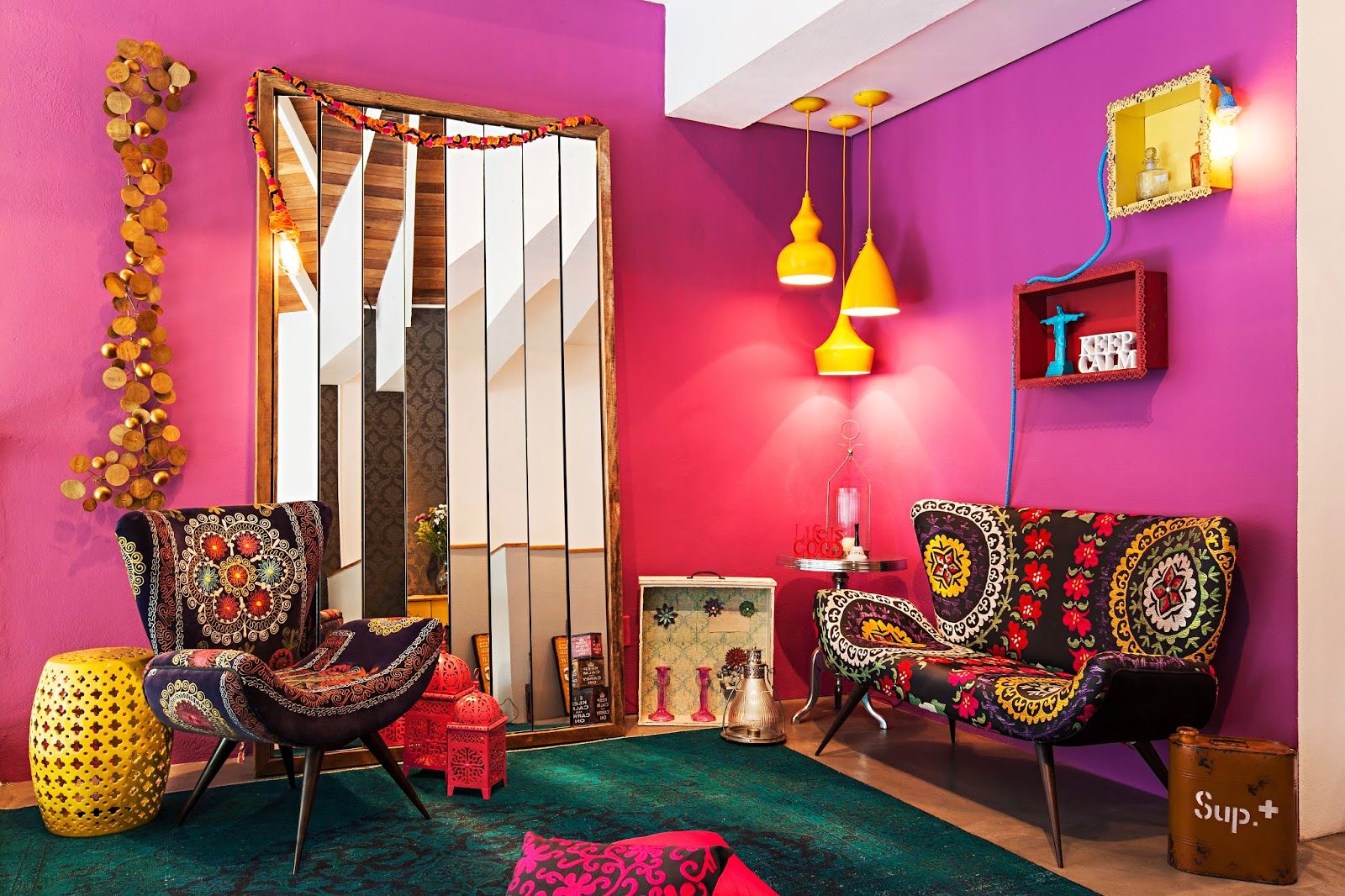 como decorar sala boho chic