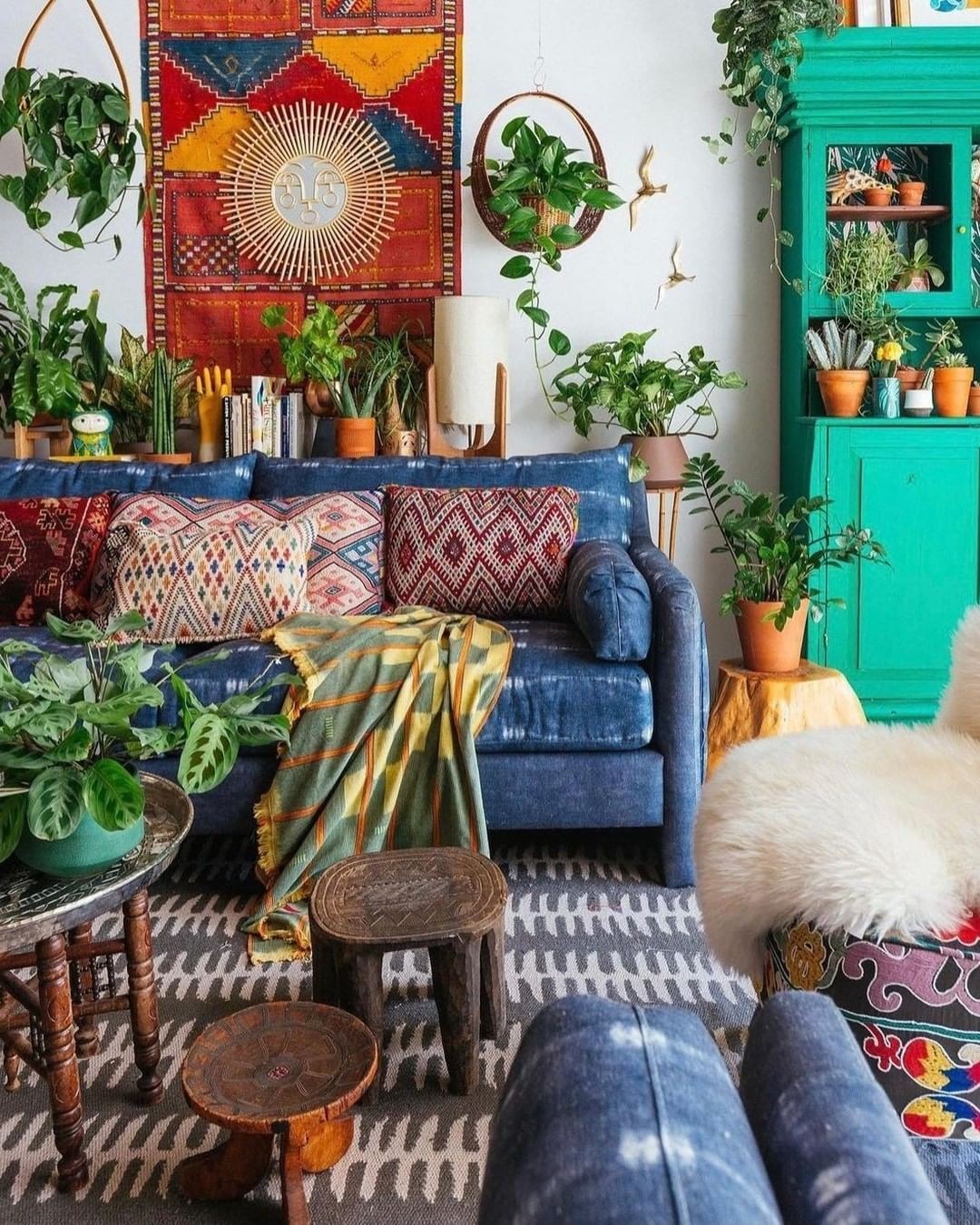 sala boho chic minimalista
