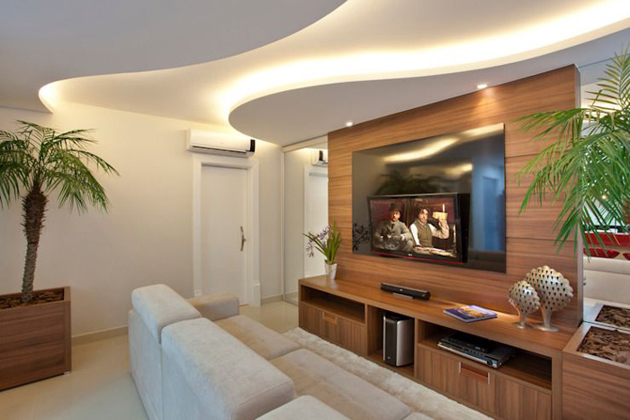 decoração de sala com gesso 3d