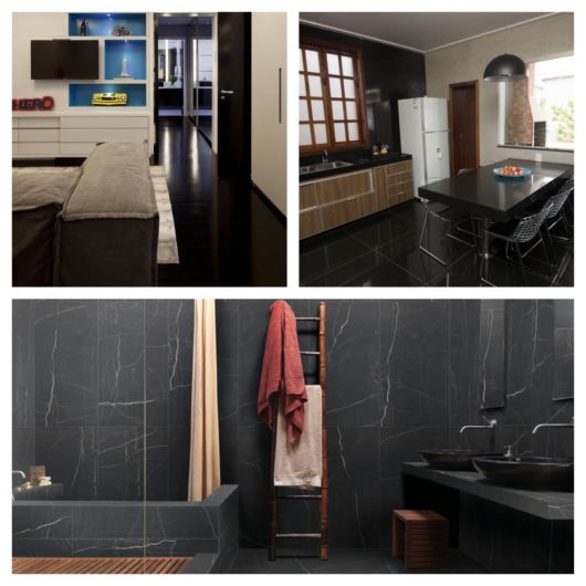 quanto custa decorar sala com piso preto