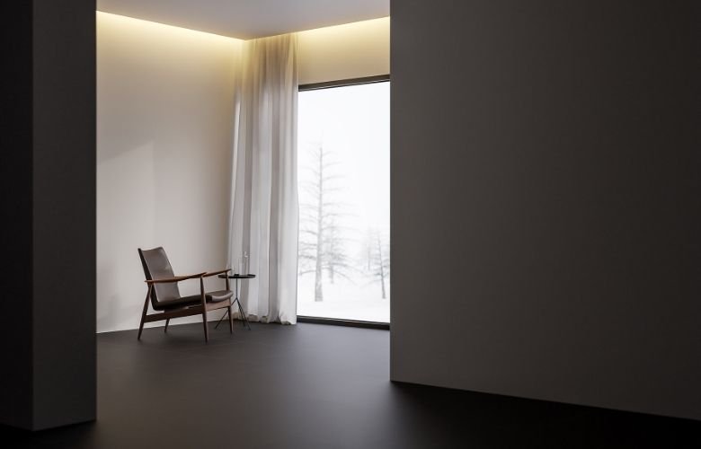 como usar porcelanato preto na sala de estar