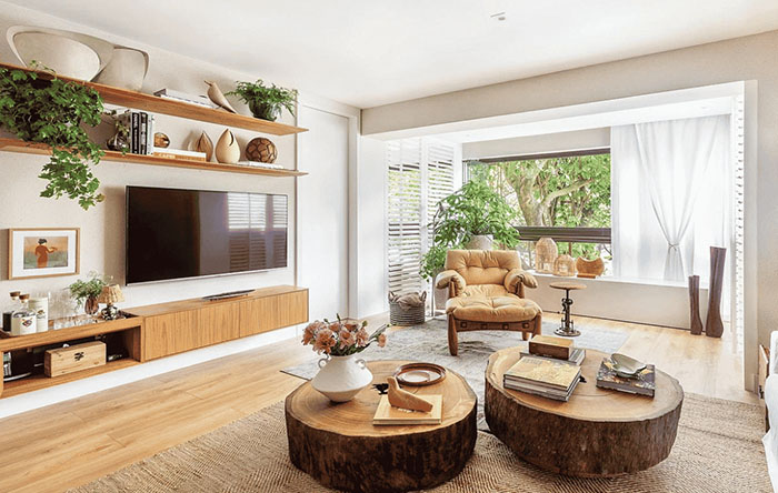 decoração de sala com rack