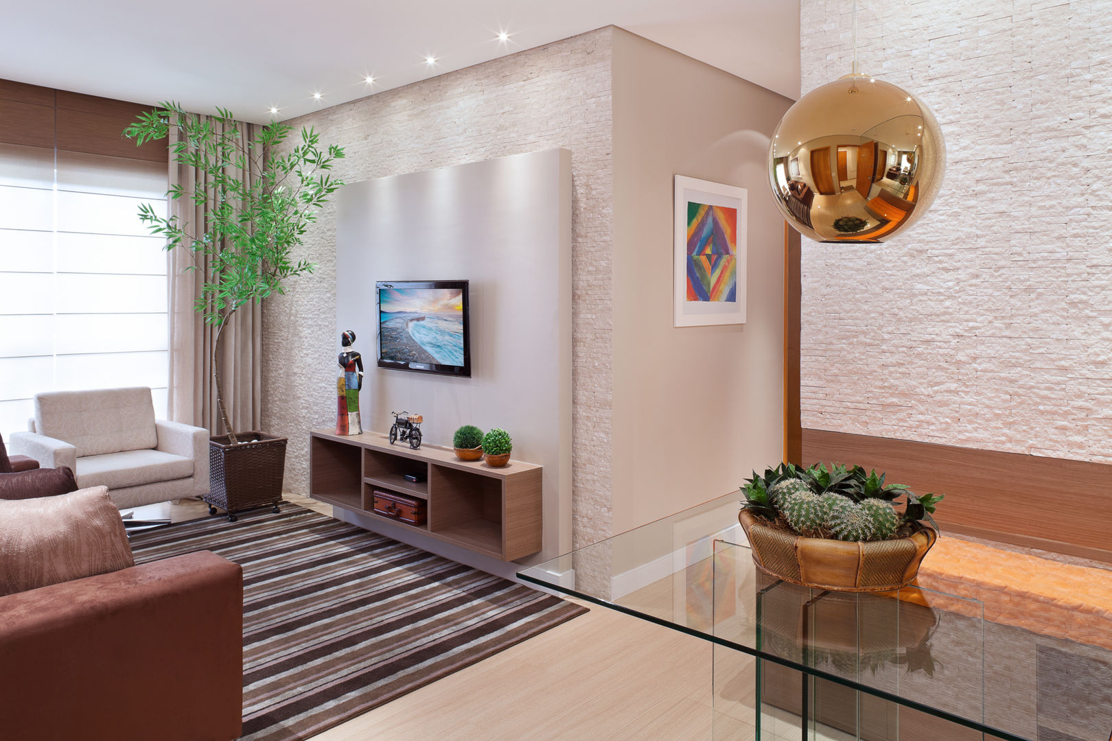 decoração de sala com rack