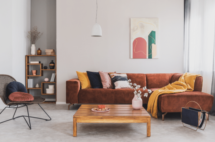 ideias de decoração sala sofá marrom escuro