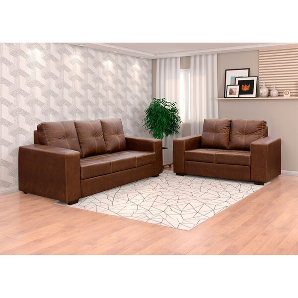 decoração de sala com sofá marrom escuro