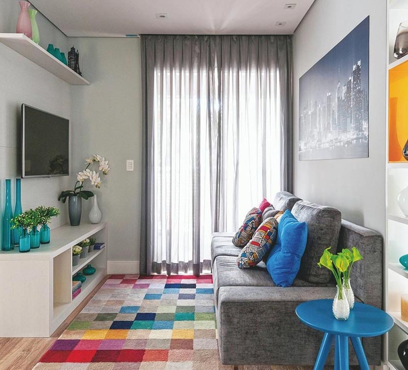 como decorar sala grande gastando pouco