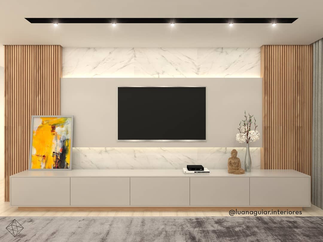 ideias criativas para decorar parede de tv