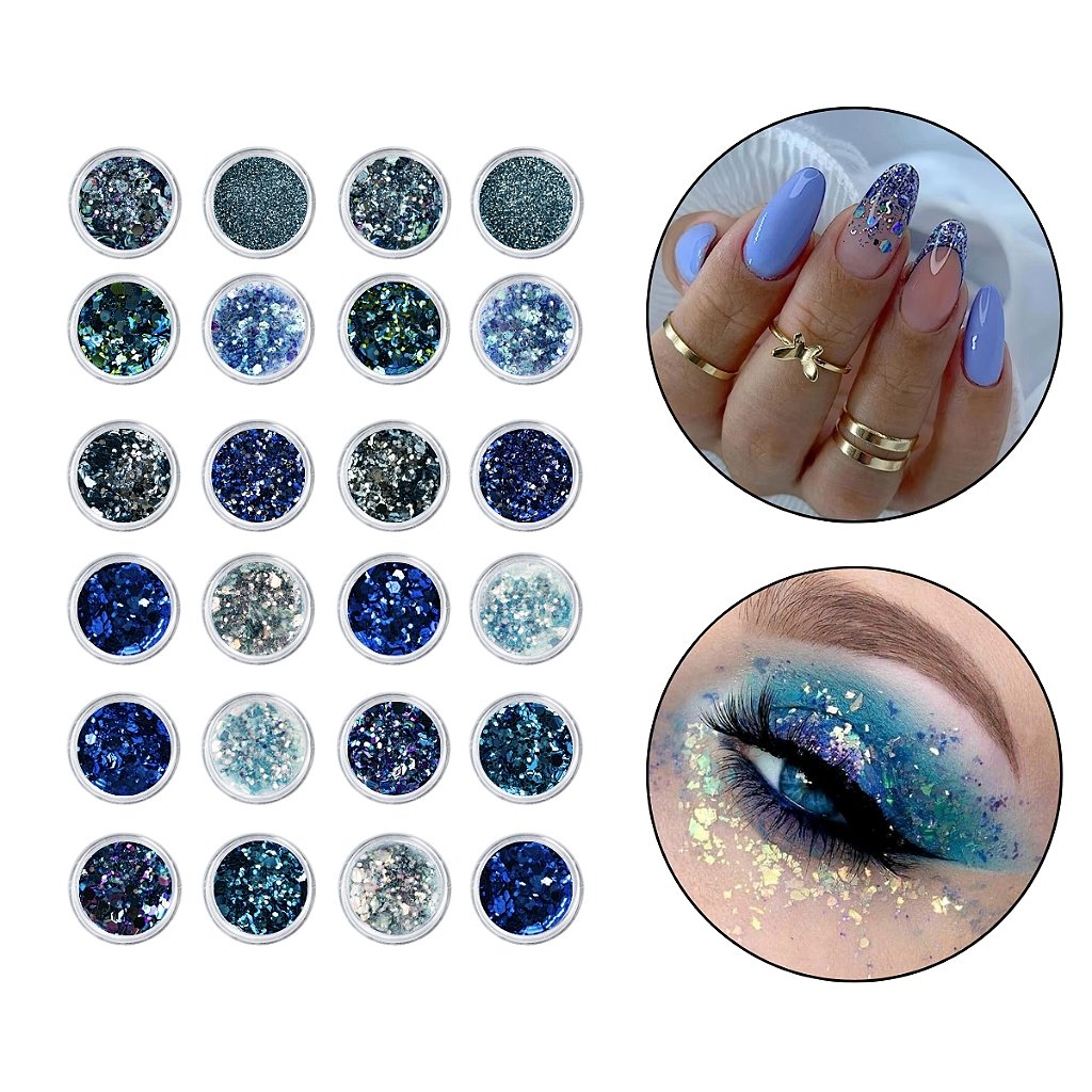 unha de gel azul bebê
