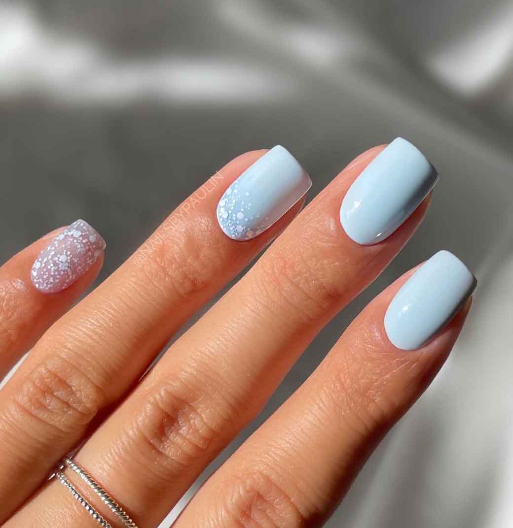 unha de gel azul turquesa