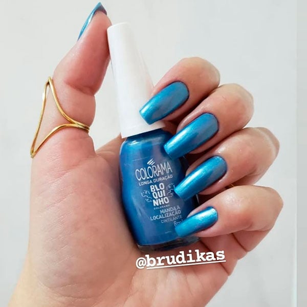 unha de gel azul decorada 2026