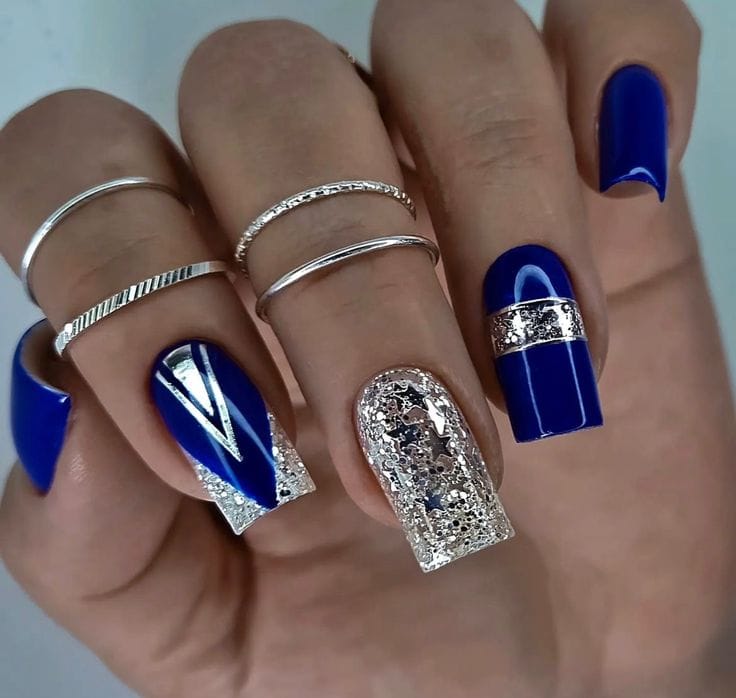 inspiração unha de gel azul