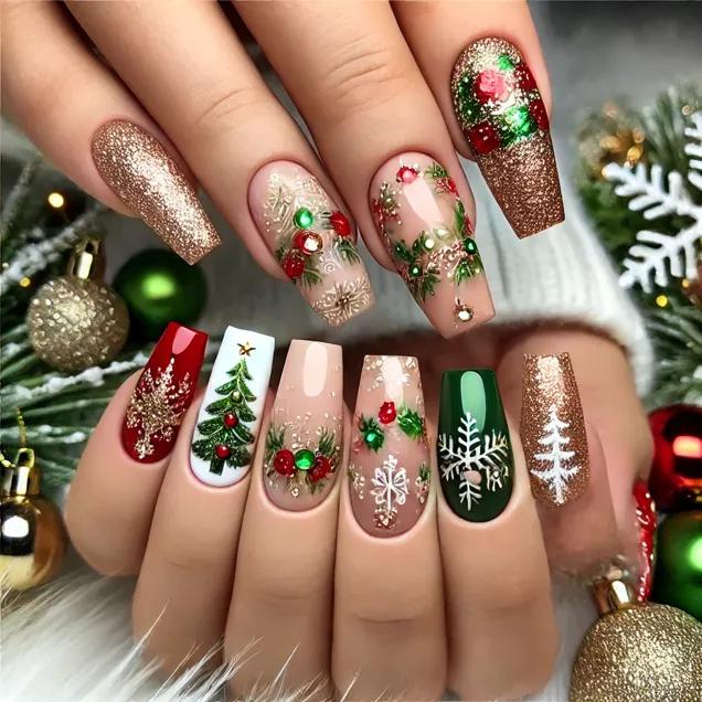 unha decorada natal filha única
