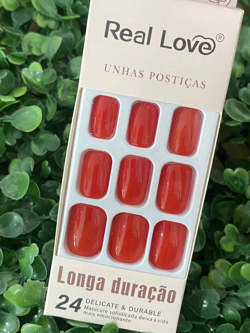 unha postiça decorada realista média brilhante com cola