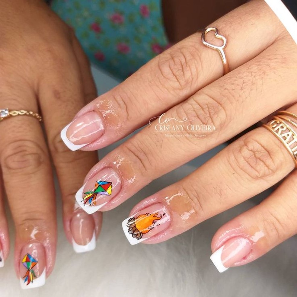 unha decorada sao joao minimalista facil