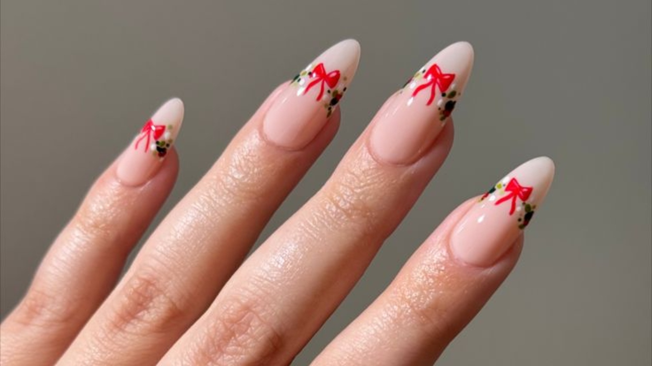 ideias de unhas vermelhas e brancas para festas