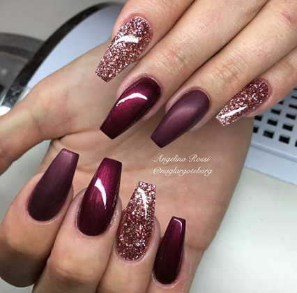 unha vinho stiletto