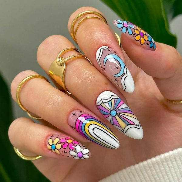 unhas confete carnaval