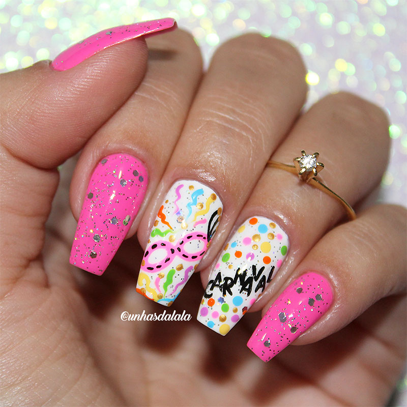 unhas autocolantes carnaval