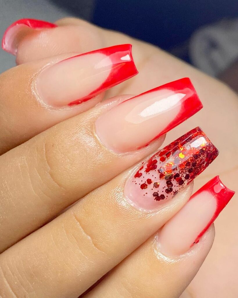 Unhas vermelhas discretas