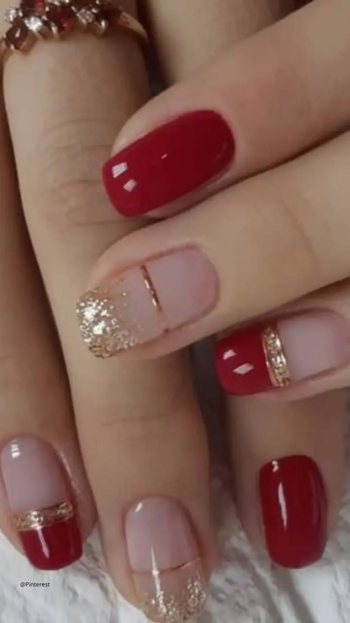 Unhas vermelhas francesinha