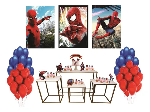 decoração mesa homem aranha